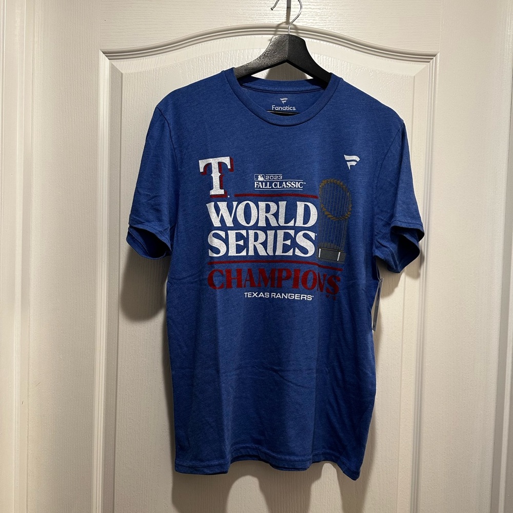 Fanatics Men’s Texas Rangers Blue World Series Champions Tee
